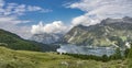 Village and lake of Maloja switzerland Royalty Free Stock Photo