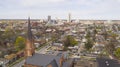 Aerial View Over The Urban City Center Skyline in Fort Wayne Indiana