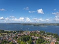 Aerial view with a view over Veere. Province of Zeeland in the Netherlands Royalty Free Stock Photo