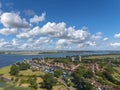 Aerial view over Veere. Province of Zeeland in the Netherlands Royalty Free Stock Photo