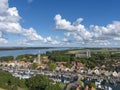 Aerial view with view over Veere. Zeeland province in the Netherlands Royalty Free Stock Photo