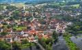 Aerial view over the village of Kallmuenz Royalty Free Stock Photo