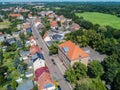 Aerial view over the village of Knautkleeberg close by the city of Leipzig, Germany