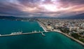 Aerial view over Volos seaside city, Magnesia, Greece