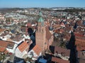 aerial view over Weil der Stadt Baden Wuerttemberg Germany Royalty Free Stock Photo