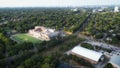 Football Field Park West Toronto Subway Train Tracks Aerial Royalty Free Stock Photo