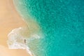 Aerial view over wild Indonesian beach Royalty Free Stock Photo