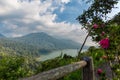 Aerial View Overlooking Danau Bayan Lake in North Bali Royalty Free Stock Photo