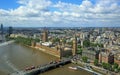 Aerial view overlooking Houses of Parliament Royalty Free Stock Photo