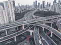 Aerial view of overpass bridge in Shanghai