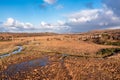 Aerial view of the Owencarrow Railway Viaduct by Creeslough in County Donegal - Ireland Royalty Free Stock Photo