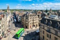 Aerial view of the Oxford city center from the old Carfax Tower Royalty Free Stock Photo