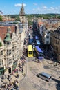 Aerial view of the Oxford city center from the old Carfax Tower Royalty Free Stock Photo