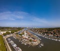 Aerial view of Oyster port of La Teste, Bassin d 'Arcachon, France Royalty Free Stock Photo