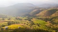 Aerial view at Pa Pong Piang Rice Terraces on everning, Mae Chaem, Chiang Mai