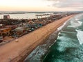 Aerial view of Pacific beach and Mission bay in San Diego