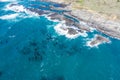 Aerial View of Pacific Ocean and Coastline in Mendocino, California Royalty Free Stock Photo