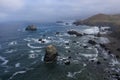 Aerial View of Pacific Ocean, Sea Stacks and California Coastline Royalty Free Stock Photo