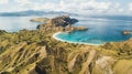 Aerial view Padar island in Komodo National Park Royalty Free Stock Photo