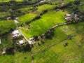 Aerial view of Paddy field at rural village Royalty Free Stock Photo