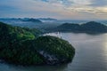 Aerial view of Pakbara small village in Thailand