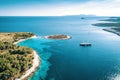 Aerial view of Paklinski Islands in Hvar, Croatia Royalty Free Stock Photo