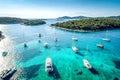 Aerial view of Paklinski Islands in Hvar, Croatia Royalty Free Stock Photo