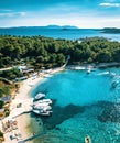 Aerial view of Paklinski Islands in Hvar, Croatia Royalty Free Stock Photo