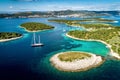 Aerial view of Paklinski Islands in Hvar, Croatia Royalty Free Stock Photo