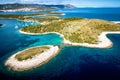 Aerial view of Paklinski Islands in Hvar, Croatia Royalty Free Stock Photo