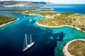 Aerial view of Paklinski Islands in Hvar, Croatia Royalty Free Stock Photo