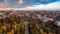 Aerial view with Palace of Parliament and the Cathedral in Bucharest Romania Royalty Free Stock Photo