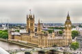 Aerial View of the Palace of Westminster, Houses of Parliament, Royalty Free Stock Photo