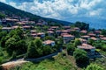 Aerial view of Palaios Panteleimonas is a mountain village, northern Greece