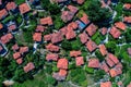 Aerial view of Palaios Panteleimonas is a mountain village, northern Greece