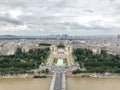 Aerial view of palais de chaillot and trocadero in paris city Royalty Free Stock Photo