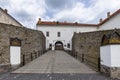 The Palanok Castle or Mukachevo Castle is a historic castle in the city of Mukacheve in the western Ukrainian oblast province of Royalty Free Stock Photo