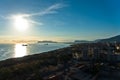 Aerial view of Palermo harbor at sunrise, Sicily Royalty Free Stock Photo