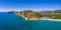 Aerial view of Palinuro coast and natural arch, Italy