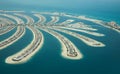 Aerial view of Palm Jumeirah man made island. Royalty Free Stock Photo