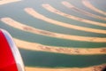 Aerial view of the Palm Jumeirah from the plane in Dubai. The world`s largest man-made island Royalty Free Stock Photo