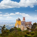 Aerial view of PalÃÂ¡cio da Pena / Sintra, Lisboa / Portugal