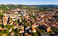 Aerial view of Pamiers town on summer day, Occitanie