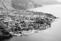 Aerial View Of Panajachel Guatemala Black and White