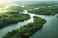 Aerial View of Panama Canal on the Atlantic Side Royalty Free Stock Photo