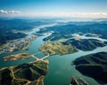 an aerial view of the Panama Canal on the Atlantic side. Royalty Free Stock Photo
