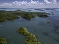 Aerial view of Panama Canal on the Atlantic side Royalty Free Stock Photo