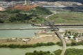 Aerial View Of Panama Canal Royalty Free Stock Photo