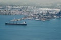 Aerial view of Panama industrial port on the Atlantic side.