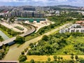 Aerial view of Pandan river